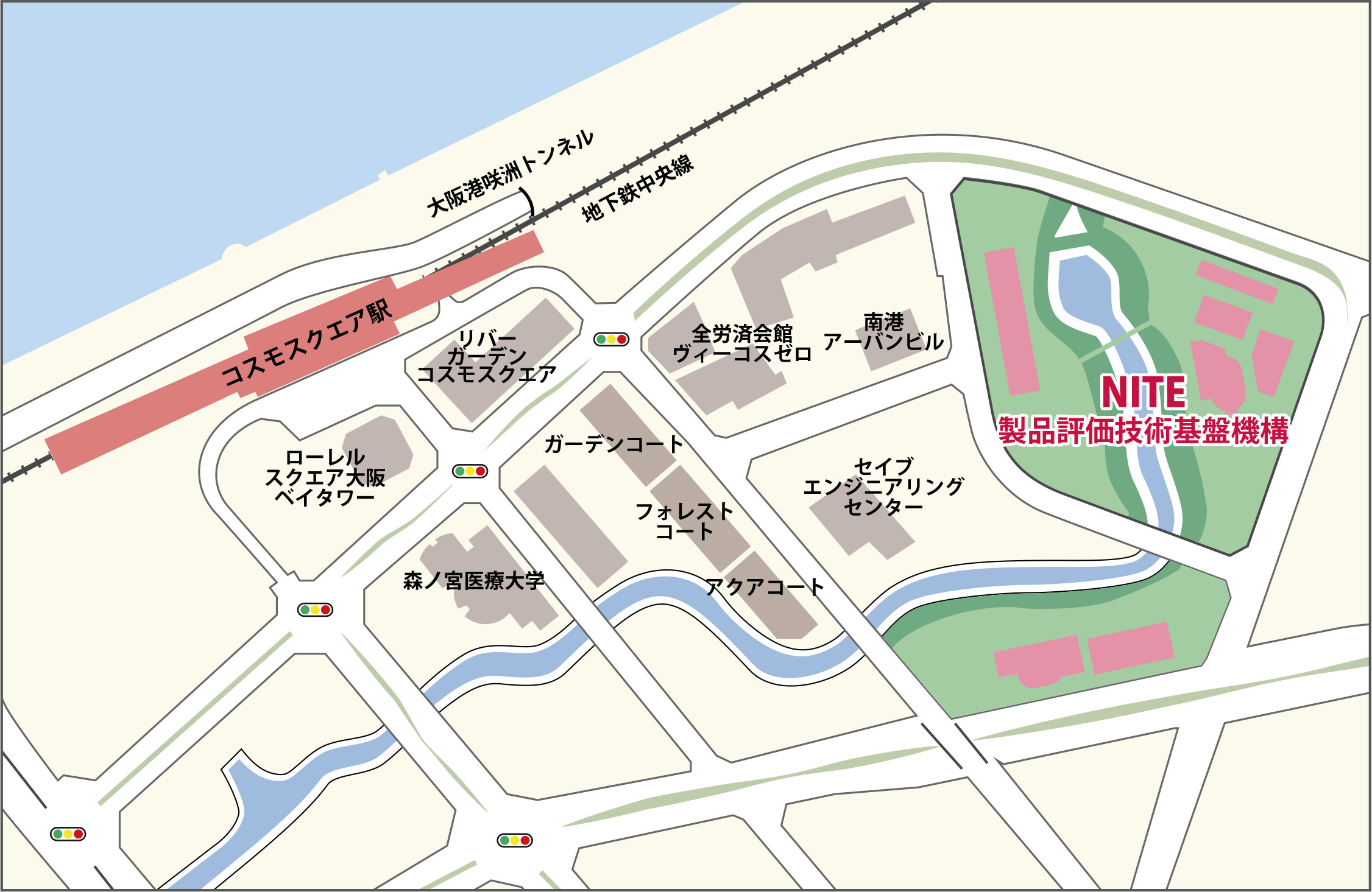 NITE 製品評価技術基盤機構(大阪） 周辺地図
