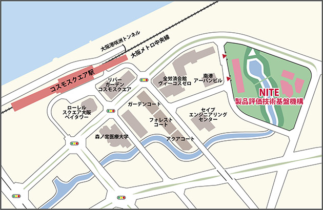 NITE大阪事業所地図