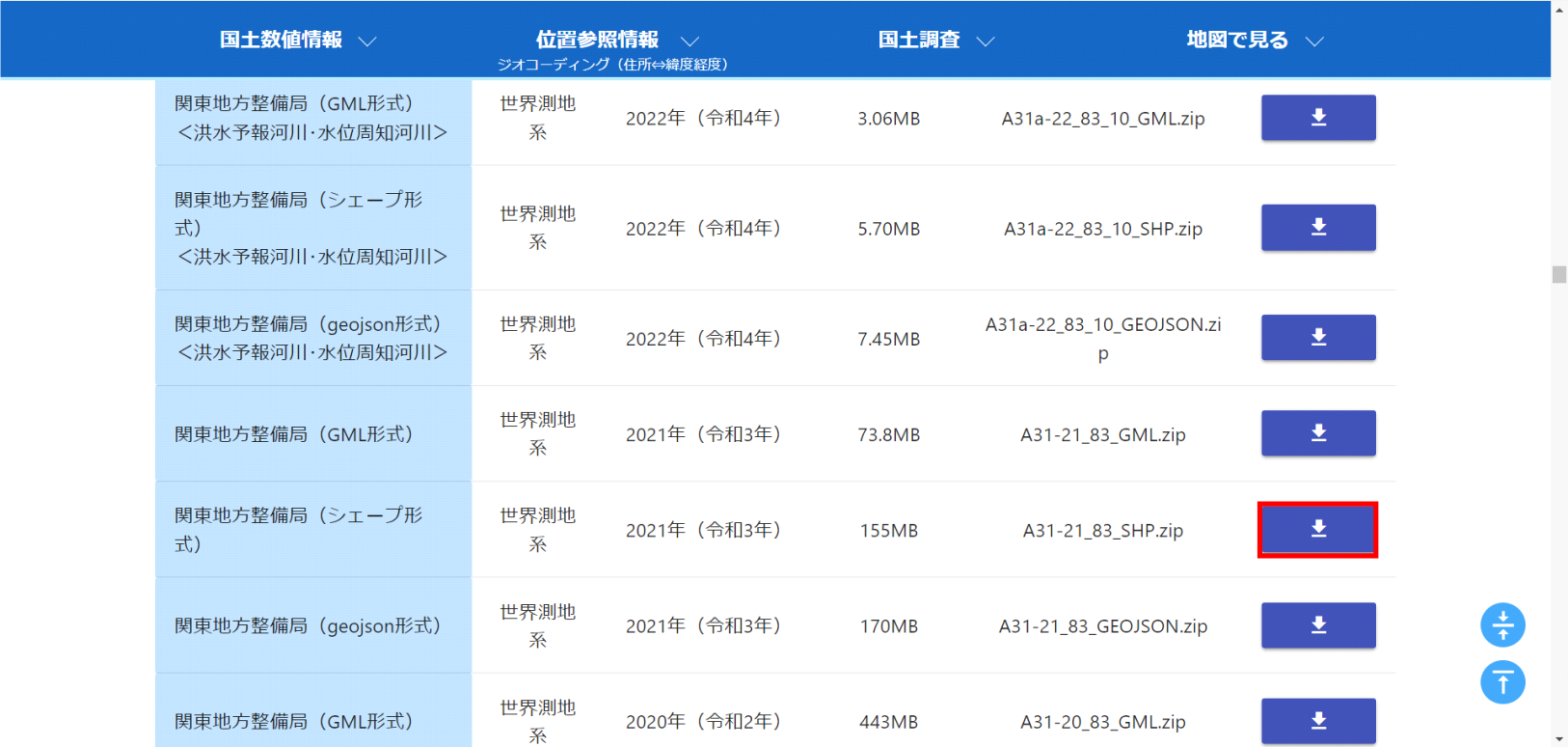 洪水浸水想定区域データ