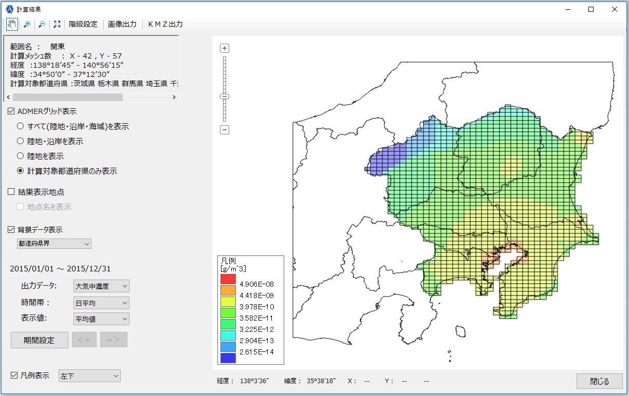 計算結果の分布図表示