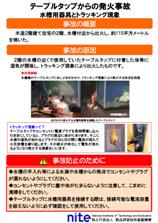 テーブルタップからの発火事故