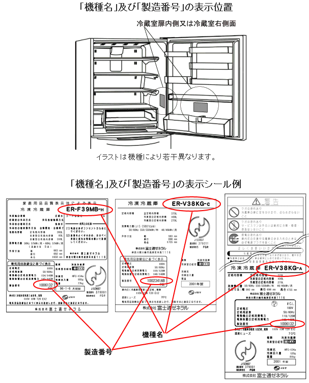 2006/06/02 株式会社富士通ゼネラル 電気冷蔵庫（再社告） | 製品安全