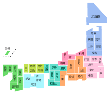 自治体の化学物質管理関連活動都道府県別地図