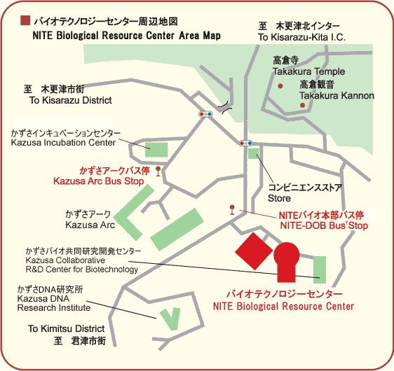 NITE Biological Resource Center Area Map