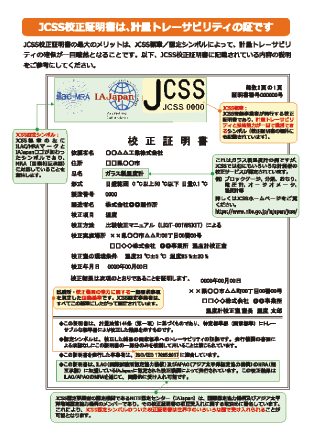  JCSS校正証明書日本語版の画像