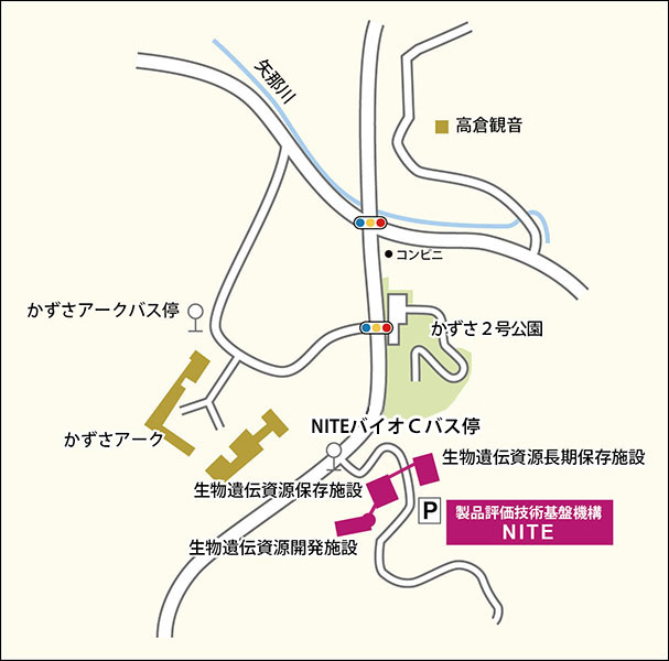 NITE バイオテクノロジーセンター 周辺地図
