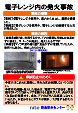 電子レンジ内の発火事故