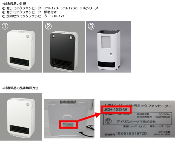 コイズミ照明株式会社 シーリングファン　対象製品の型番及び外観 対象製品の確認方法①製品に貼り付けている製品銘版シール・取扱説明書にて型番をご確認ください。②製品銘板シールの貼り付け位置については下図をご参照いただき、製品銘板シールで製品の製造年月のご確認してください。対象製品の銘板記載例