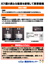 ガス種の異なる器具を使用して異常燃焼