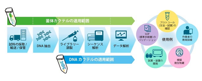 図　NBRC微生物カクテルを使用したマイクロバイオーム解析工程