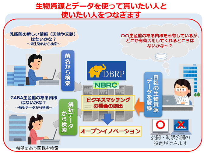 DBRPによるビジネスマッチングの機会の創出のイメージ図