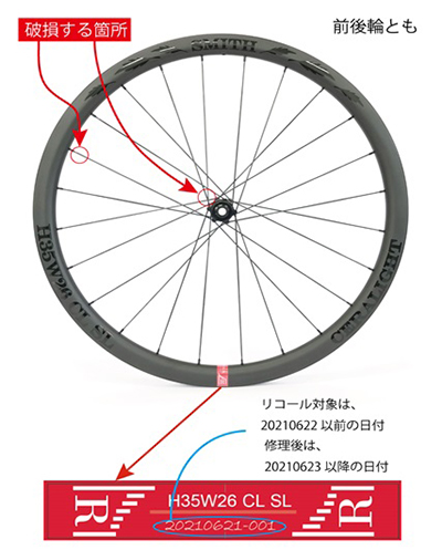 株式会社スミス　自転車（ホイール） 対象製品の外観・確認方法