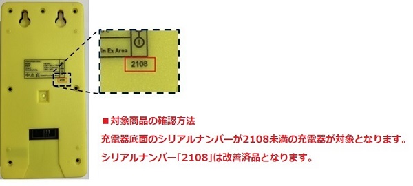 2022/07/01　レッドレンザージャパン株式会社　充電器（防爆ＬＥＤライト用）対象製品の外観、確認方法