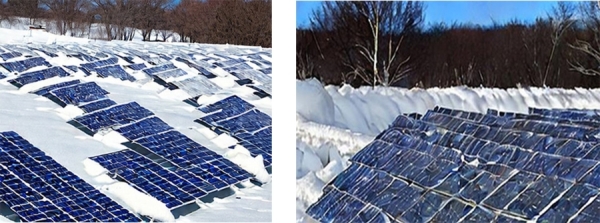 [図1] 氷雪による太陽光発電設備の破損イメージ※  