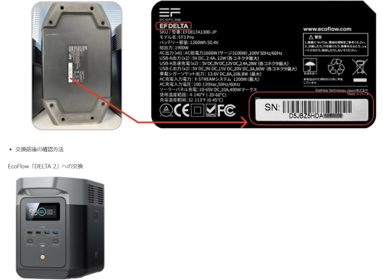 2025/02/25　EcoFlow Technology Japan株式会社　ポータブル電源　対象製品の確認方法