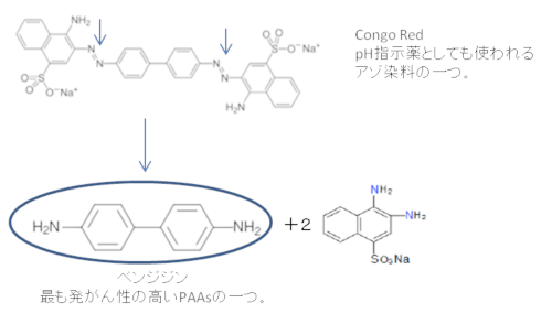 アゾ化合物分解の一例：コンゴレッドの分解